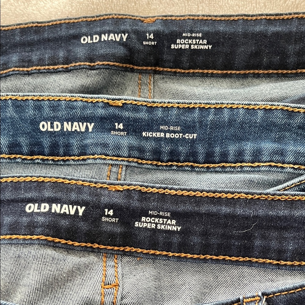 Old Navy Jeans, size 14 short, 3 pack - Picture 3 of 3